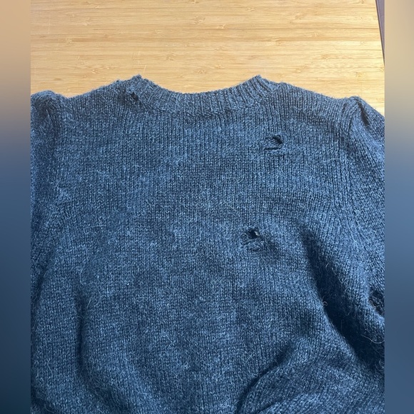 EUC Wildfox- Distressed Caffeine Machine Sweater in Dark Grey. Size S - Picture 7 of 7